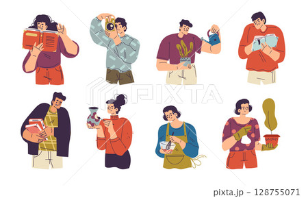 A Variety of Diverse People Enthusiastically Engaging in Numerous Activities and Hobbies 128755071