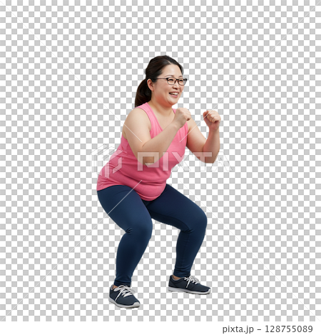 スクワットする女性 128755089