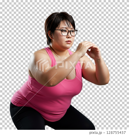 A woman doing muscle training 128755437