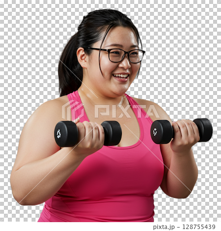 筋トレをしている女性 筋トレをしている女性 128755439