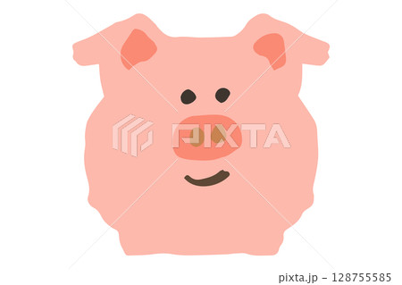 ブタの可愛い手描きアイコン ブタの可愛い手描きアイコン 128755585