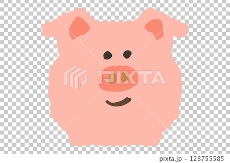 ブタの可愛い手描きアイコン ブタの可愛い手描きアイコン 128755585