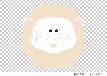 ヒツジの可愛い手描きアイコン ヒツジの可愛い手描きアイコン 128755588