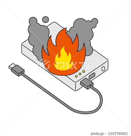 発火するモバイルバッテリー 128756002