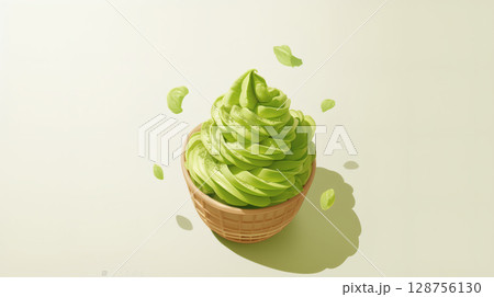 新鮮なソフトクリーム 128756130