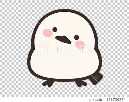Illustration of a long-tailed tit tilting its head Illustration of a long-tailed tit tilting its head 128756274