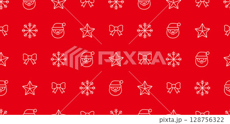 クリスマスイラストのシームレスパターン・背景素材 クリスマスイラストのシームレスパターン・背景素材 128756322