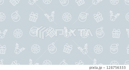 クリスマスイラストのシームレスパターン・背景素材 128756333