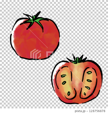 手描きのトマト 手描きのトマト 128756878