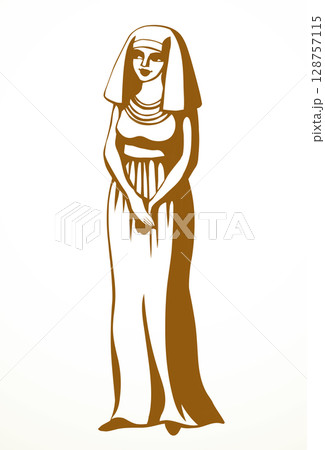 Vector drawing. Egyptian young woman 128757115