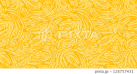 Pasta, spaghetti, noodle texture background design. Curvy doodle pattern, traditional Italian food pasta seamless pattern. Vector illustration Pasta, spaghetti, noodle texture background design. Curvy doodle pattern, traditional Italian food pasta seamless pattern. Vector illustration 128757431