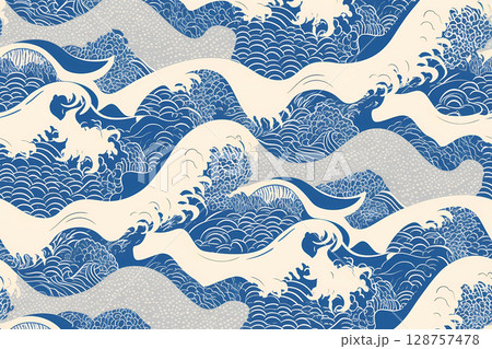 和柄の背景・壁紙(和風・レトロ) 和柄の背景・壁紙(和風・レトロ) 128757478