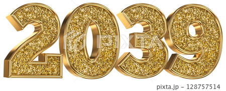 Number 2039 Gold 3D Render Number 2039 Gold 3D Render 128757514