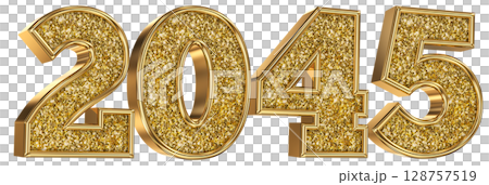 Number 2045 Gold 3D Render Number 2045 Gold 3D Render 128757519