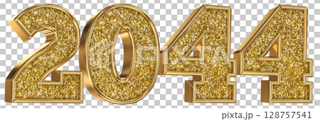 Number 2044 Gold 3D Render Number 2044 Gold 3D Render 128757541