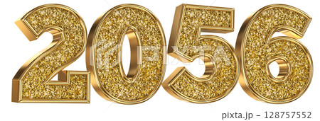 Number 2056 Gold 3D Render Number 2056 Gold 3D Render 128757552
