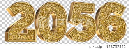 Number 2056 Gold 3D Render Number 2056 Gold 3D Render 128757552