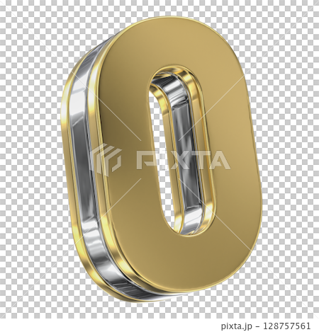 Number 0 Percent Gold 3D Number 0 Percent Gold 3D 128757561