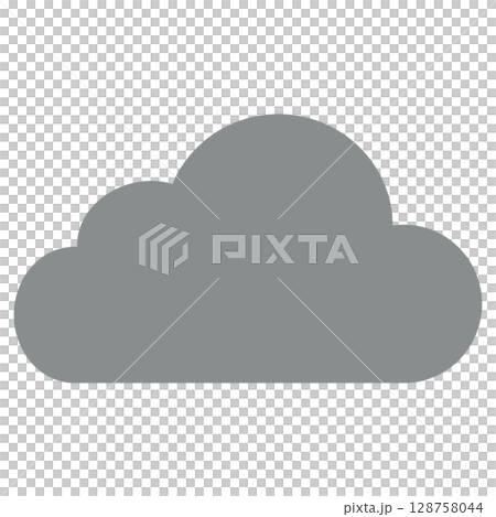 簡單的灰色陰雲圖標 128758044