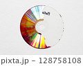 二つに割ったDVDディスクの半分剥がした記録層 二つに割ったDVDディスクの半分剥がした記録層 128758108