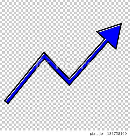 青と白の折れ線グラフ上昇矢印アイコン 青と白の折れ線グラフ上昇矢印アイコン 128758160