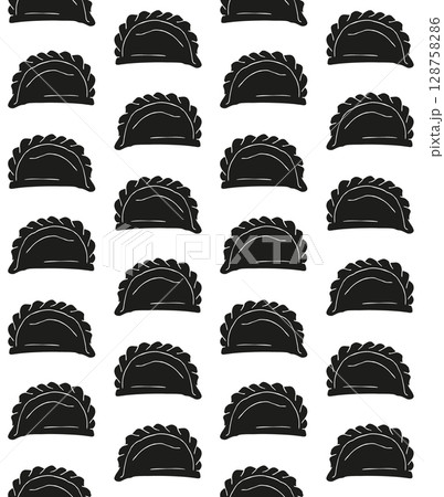 Vector seamless pattern of hand drawn dumpling 128758286