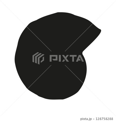 Vector hand drawn ammonite silhouette isolated on white background 128758288