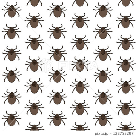 Vector seamless pattern of hand drawn colored mite Vector seamless pattern of hand drawn colored mite 128758297