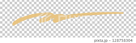 金色/ベージュのラフでスタイリッシュな手書きの線 - おしゃれな落書き風の装飾ライン･あしらい 128758304