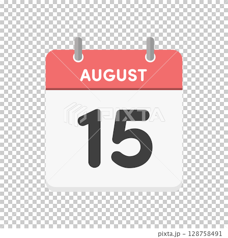 August 15, Calendar Icon - Calendar icon with date 8/15 128758491