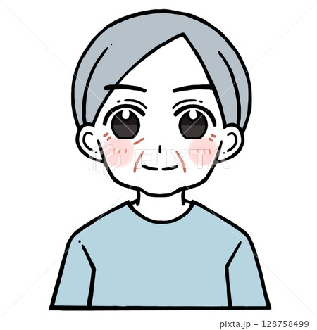 微笑む老人男性のイラスト 微笑む老人男性のイラスト 128758499