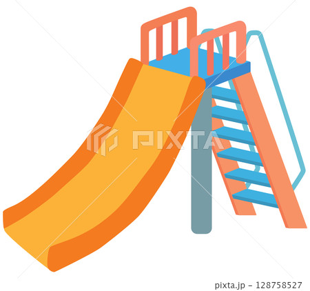 カラフルな滑り台のイラスト ベクター素材 128758527