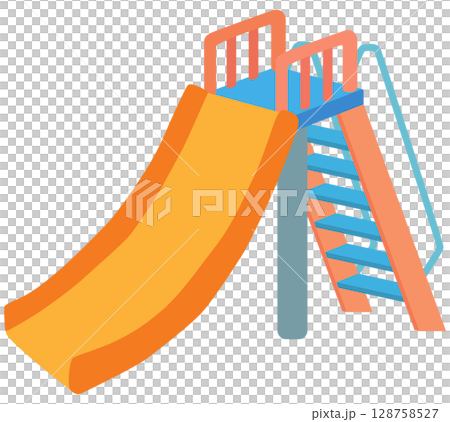 カラフルな滑り台のイラスト ベクター素材 128758527