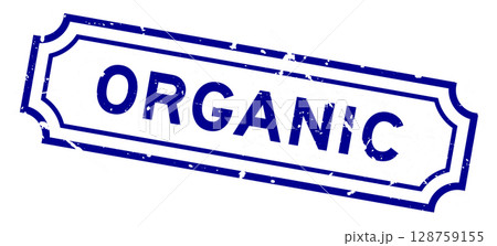 Grunge blue organic word rubber seal stamp on white background Grunge blue organic word rubber seal stamp on white background 128759155