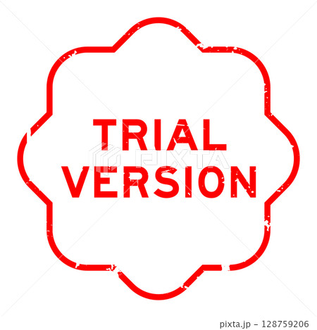 Grunge red trial version word rubber seal stamp on white background Grunge red trial version word rubber seal stamp on white background 128759206