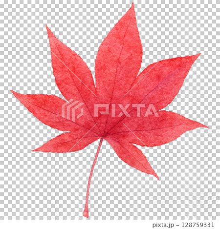 落葉插畫楓水彩洋裝 128759331