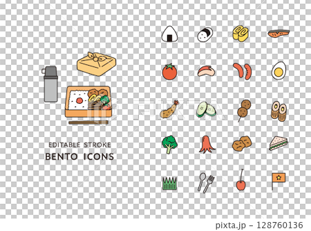 便當配菜圖示集（彩色） 128760136