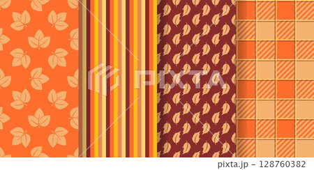 Cozy autumn seamless pattern set Cozy autumn seamless pattern set 128760382