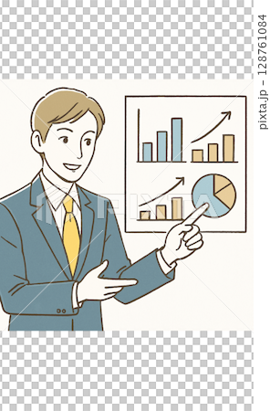 楽しそうに会話をするビジネスマン 楽しそうに会話をするビジネスマン 128761084