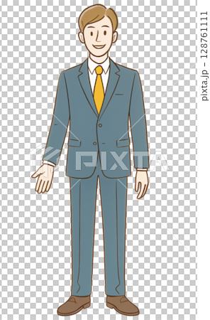 楽しそうに会話をするビジネスマン 128761111