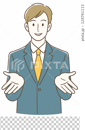 Illustration of a businessman explaining Illustration of a businessman explaining 128761113