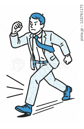 熱意あるビジネスマンが急いで歩く 128761175