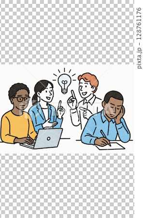 與您的團隊分享想法 與您的團隊分享想法 128761176