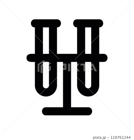 Laboratory test tubes in a rack for medical analysis icon Laboratory test tubes in a rack for medical analysis icon 128761244