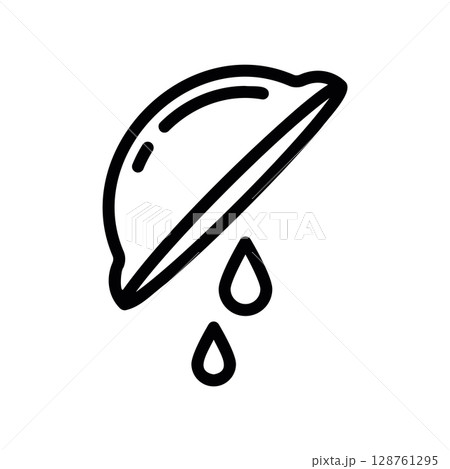 Squeezing a fresh lemon wedge with a dripping juice drop icon Squeezing a fresh lemon wedge with a dripping juice drop icon 128761295