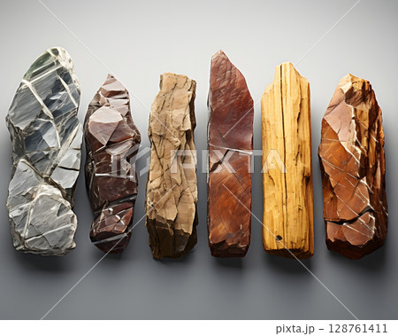stone rock object isolated background nature texture.	 128761411