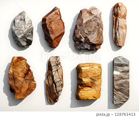 stone rock object isolated background nature texture.	 128761413