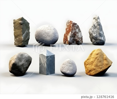 stone rock object isolated background nature texture.	 128761416