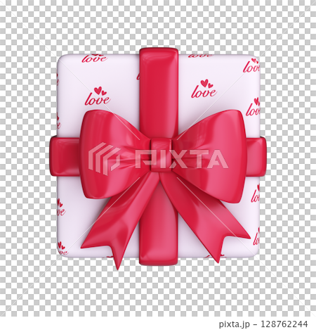 Present for Valentine's day. 3d Gift box 128762244