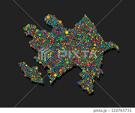 Creative map of Azerbaijan made of colored dots 128763731